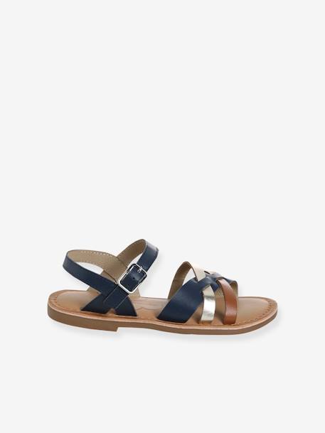Sandales brides fantaisie cuir enfant collection maternelle lot bleu 2 - vertbaudet enfant 