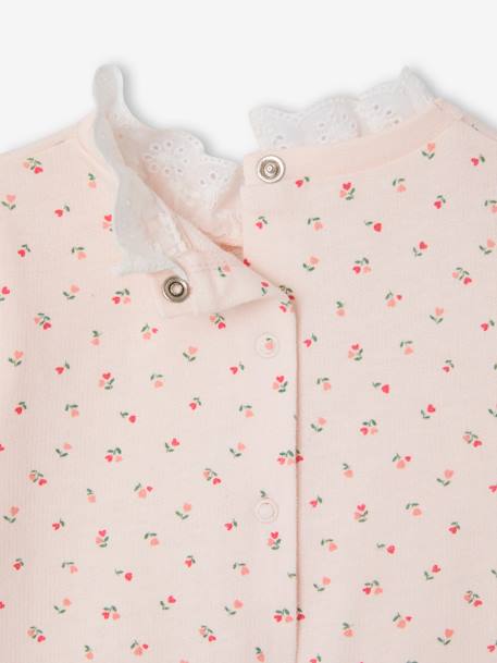 Sweat naissance imprimé petites fleurs avec col brodé rose pâle 4 - vertbaudet enfant 