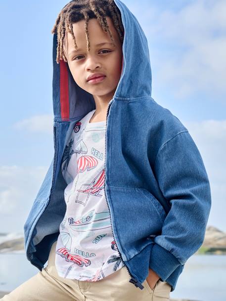 Sweat zippé avec poches couleur denim stone 5 - vertbaudet enfant 