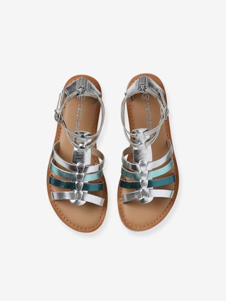 Sandales multi-brides esprit spartiates cuir enfant argent 4 - vertbaudet enfant 
