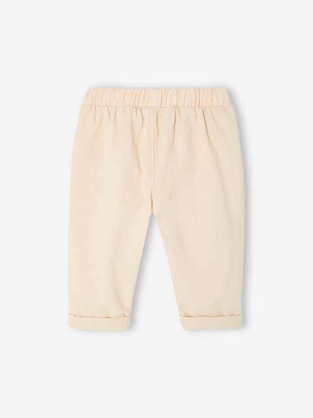 Pantalon bébé taille élastiquée caramel+vanille 7 - vertbaudet enfant 