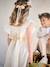 Robe cérémonie fille ceinture dorée blanc+blush 7 - vertbaudet enfant 
