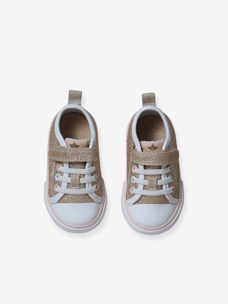 Baskets bébé fille synthétique lacets élastiqués et scratch or 6 - vertbaudet enfant 