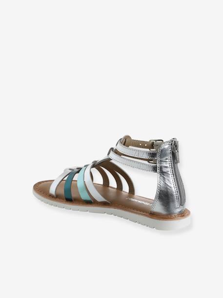Sandales multi-brides esprit spartiates cuir enfant argent 3 - vertbaudet enfant 