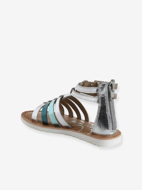 Sandales esprit spartiates cuir enfant collection maternelle argent 3 - vertbaudet enfant 