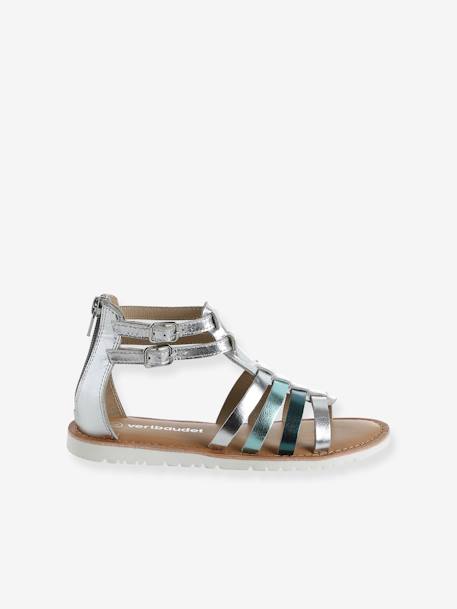 Sandales multi-brides esprit spartiates cuir enfant argent 2 - vertbaudet enfant 