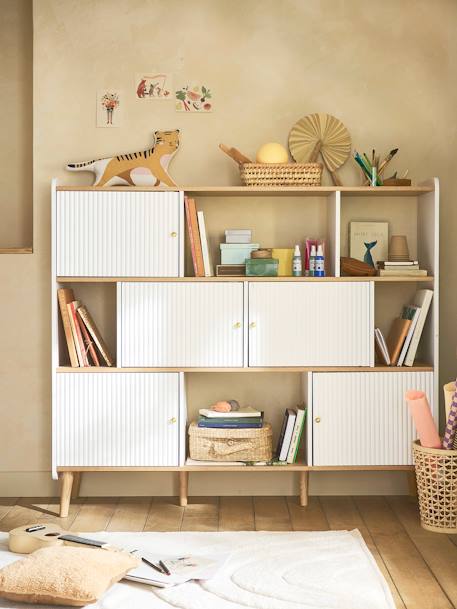 Meuble bibliothèque haute ATHÈNES blanc 1 - vertbaudet enfant 