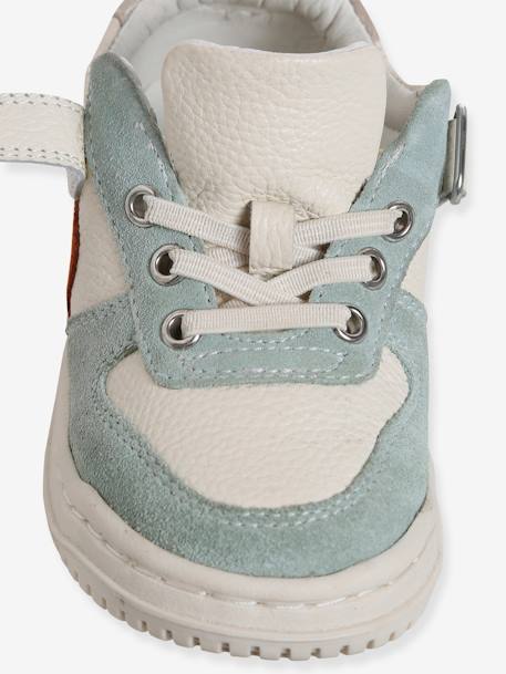 Basket enfant garçon cuir à scratchs et lacets élastiqués lot blanc+lot vert 13 - vertbaudet enfant 