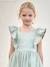 Robe cérémonie fille satin de coton à volants blanc+écru+rose pâle+vert sauge 29 - vertbaudet enfant 