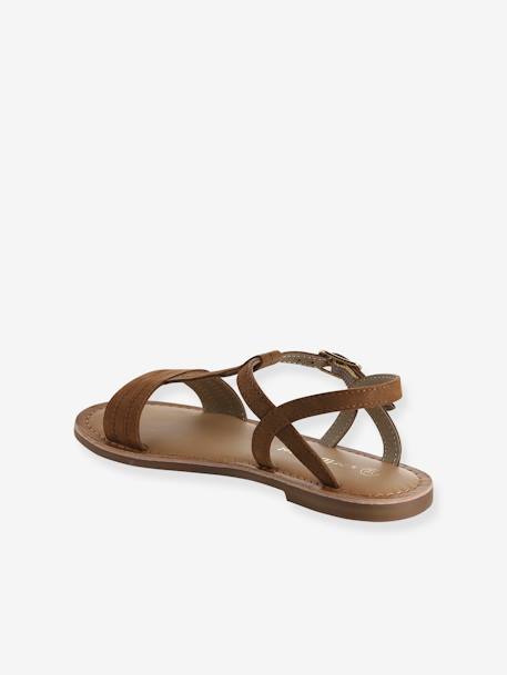 Sandales cuir fille Light gold+marron+marron imprimé 12 - vertbaudet enfant 