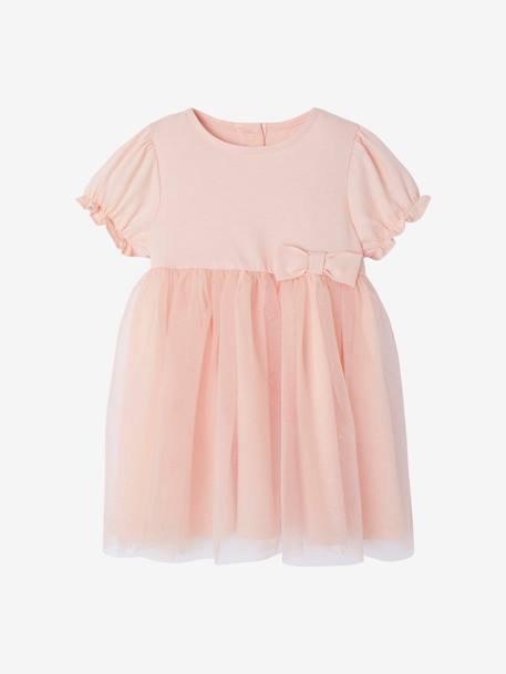 Robe cérémonie bébé tulle glitter rose pâle 1 - vertbaudet enfant 