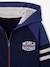 Sweat garçon zippé à capuche sport manches raglan marine+noix de pécan+vert 3 - vertbaudet enfant 