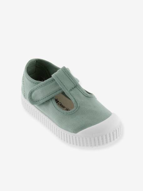 Ballerines enfant Mercedes Lona Tintada blanc+vert sauge 5 - vertbaudet enfant 