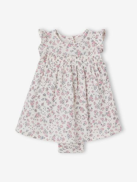 Robe naissance cérémonie avec bloomer intégré écru 1 - vertbaudet enfant 