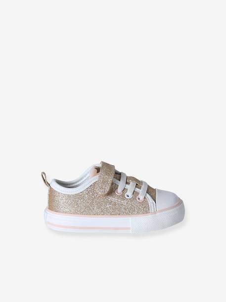 Baskets bébé fille synthétique lacets élastiqués et scratch or 4 - vertbaudet enfant 