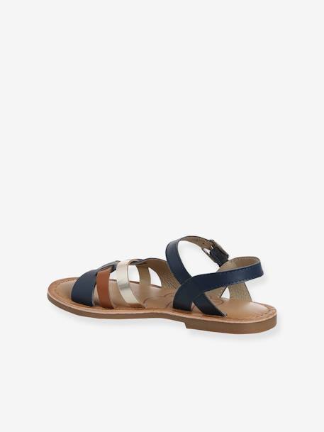 Sandales brides fantaisie cuir enfant collection maternelle lot bleu 3 - vertbaudet enfant 