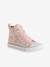 Baskets montantes fille en toile fantaisie blanc imprimé 1 - vertbaudet enfant 