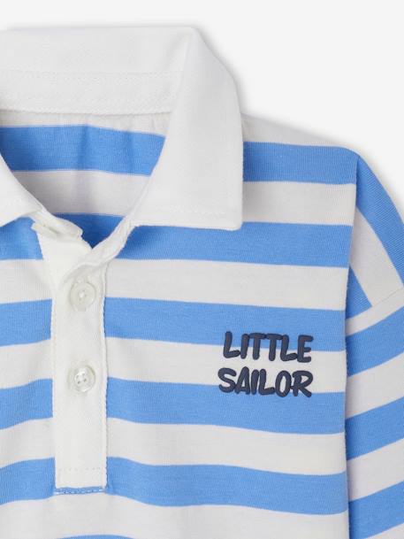 Polo à larges rayures bébé rayé bleu 2 - vertbaudet enfant 