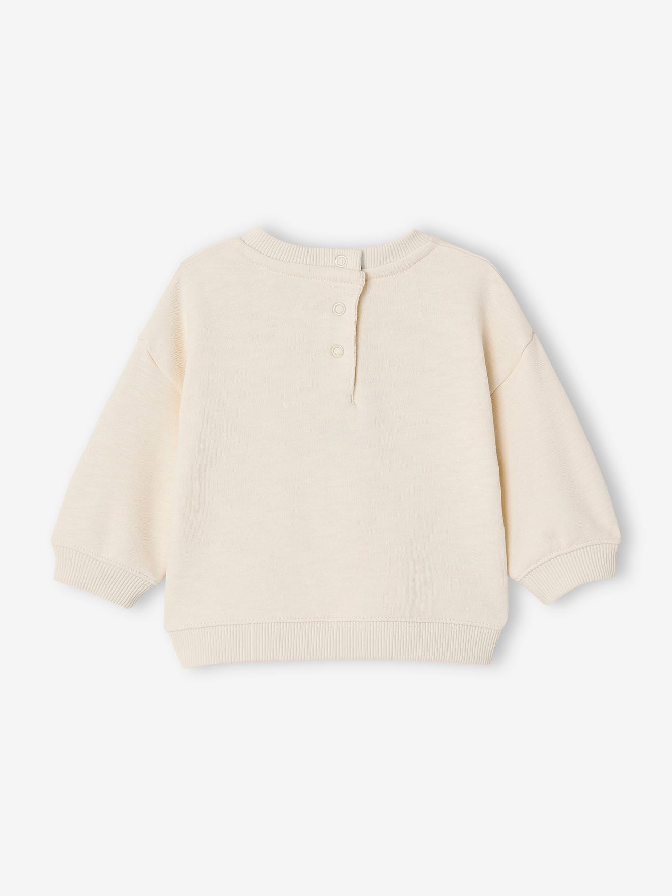 Sweat Fantaisie Bébé Garçon VERTBAUDET - Taille 24 Mois (86cm), Intérieur Gratté Doux, Motif Bouclette Relief - Beige Chiné - 9