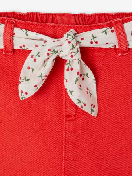 Pantalon large bébé avec ceinture à nouer rouge 3 - vertbaudet enfant 