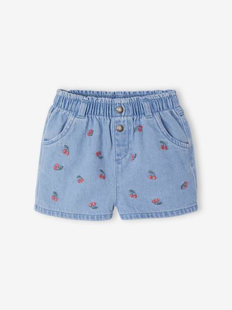 Short bébé en denim brodé double stone+stone 1 - vertbaudet enfant 