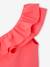 T-shirt à volant asymétrique fille corail+écru+vert sauge 4 - vertbaudet enfant 