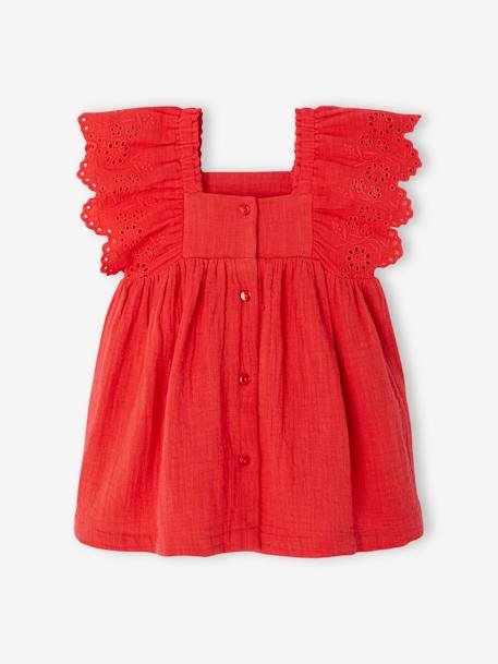 Robe bébé en gaze de coton écru+rouge 7 - vertbaudet enfant 
