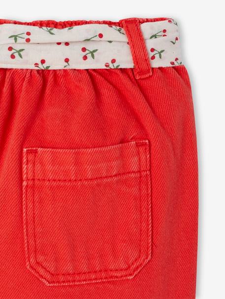 Pantalon large bébé avec ceinture à nouer rouge 4 - vertbaudet enfant 