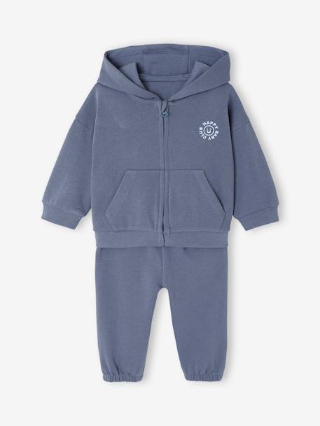 Ensemble sport sweat à capuche zippé + jogging bébé indigo 2 - vertbaudet enfant 