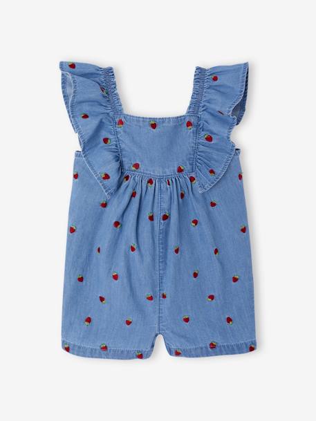 Combishort bébé en denim léger double stone 2 - vertbaudet enfant 