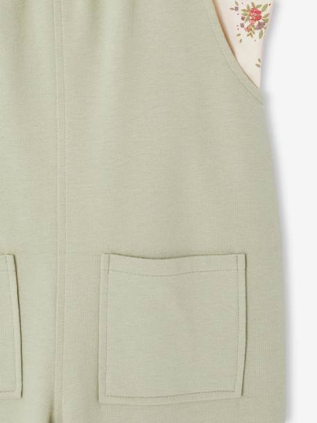 Ensemble t-shirt et salopette fille rose+vert sauge 12 - vertbaudet enfant 