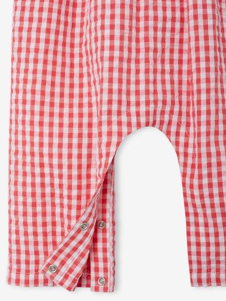 Combinaison imprimée bébé bleu ciel+carreaux rouge 12 - vertbaudet enfant 
