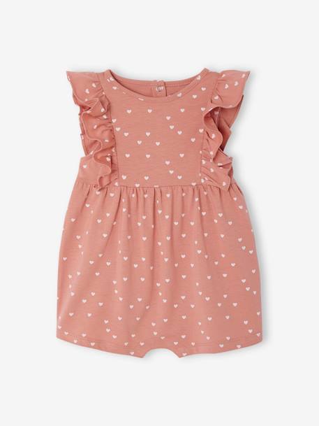 Combishort bébé fille manches volantées écru+rose 6 - vertbaudet enfant 