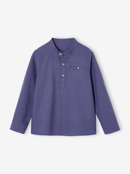 Chemise col Mao personnalisable blanc+bleu ardoise+bleu ciel+vert sauge 13 - vertbaudet enfant 