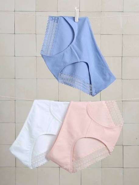 Lot de 3 culottes de grossesse bord dentelle rose 1 - vertbaudet enfant 