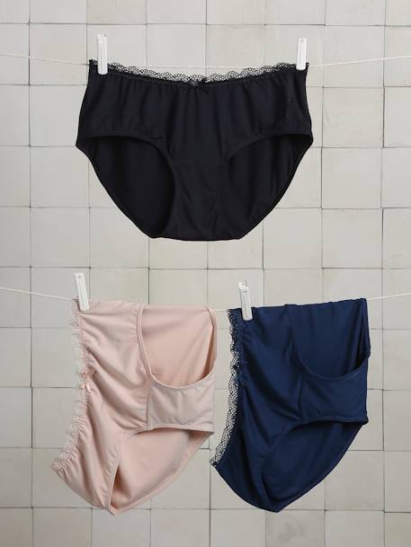 Lot de 3 culottes de grossesse en viscose de bambou marine 1 - vertbaudet enfant 