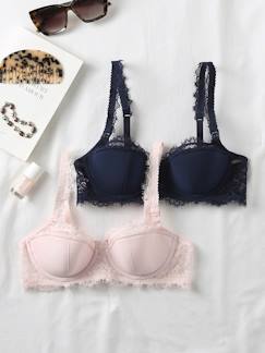 lot de 2 soutiens-gorges en dentelle  - vertbaudet enfant