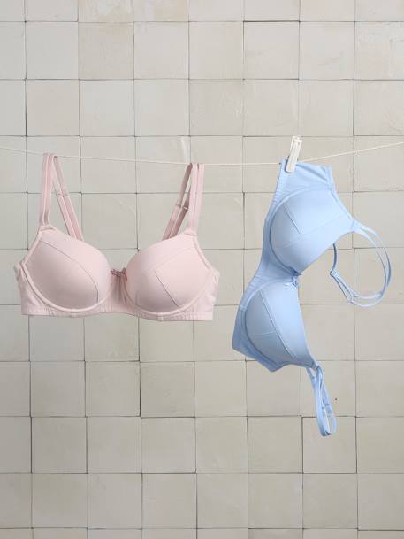 Lot de 2 soutiens-gorge de grossesse avec armatures en coton biologique* rose 1 - vertbaudet enfant 