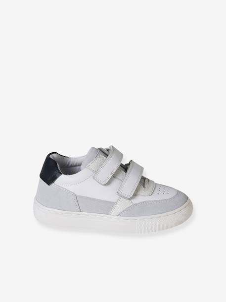 Baskets enfant garçon cuir à scratchs lot blanc 2 - vertbaudet enfant 