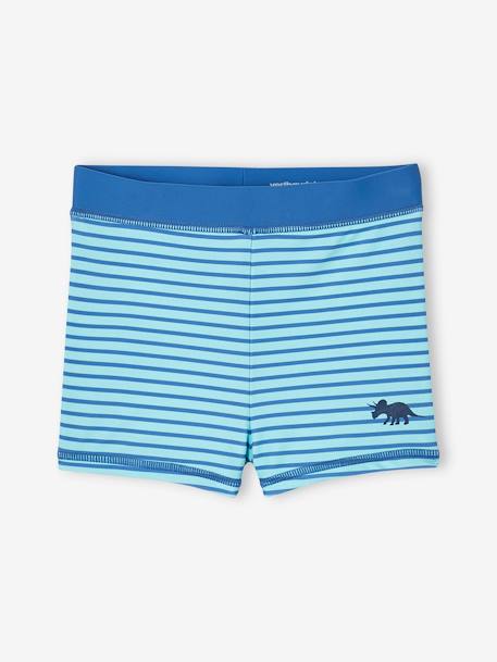 Lot 2 Boxers Bain Garçon Imprimé + rayé turquoise/bleu 2 - vertbaudet enfant 