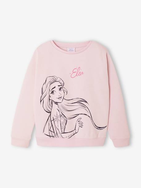 Sweat Disney La Reine des Neiges lilas poudré 1 - vertbaudet enfant 