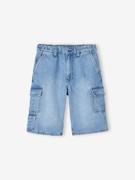 Bermuda skateur denim bleached+denim gris 3 - vertbaudet enfant 