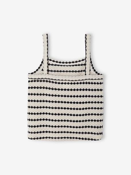 Débardeur en maille fantaisie fille noir+rayé noir 9 - vertbaudet enfant 