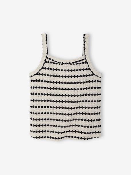 Débardeur en maille fantaisie fille noir+rayé noir 8 - vertbaudet enfant 