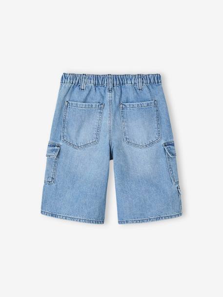 Bermuda skateur denim bleached+denim gris 6 - vertbaudet enfant 