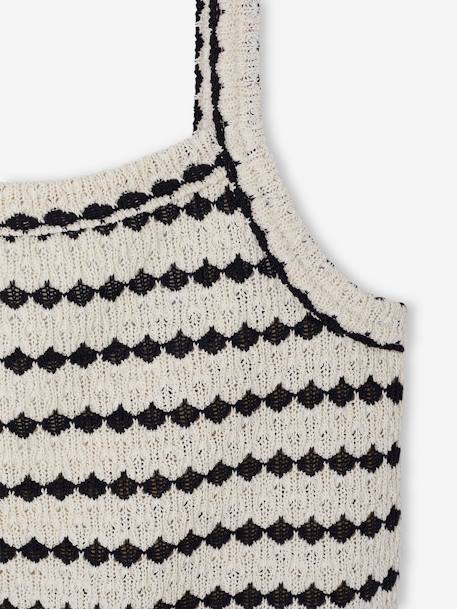 Débardeur en maille fantaisie fille noir+rayé noir 10 - vertbaudet enfant 