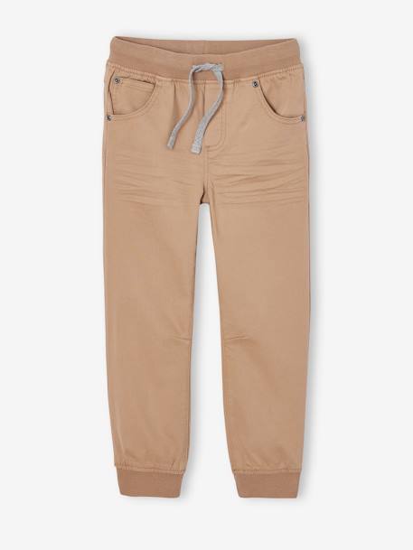 Pantalon garçon jogger facile à enfiler bleu grisé+caramel+kaki 10 - vertbaudet enfant 