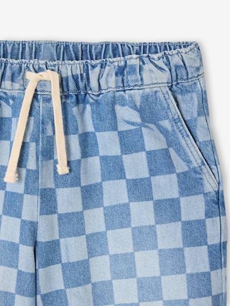 Bermuda motif damier forme loose denim bleached 4 - vertbaudet enfant 