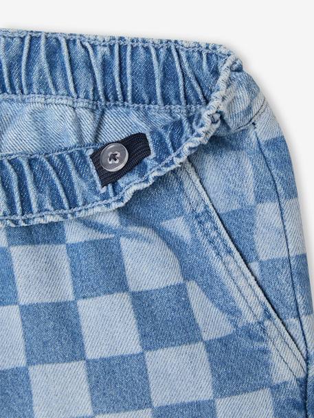 Bermuda motif damier forme loose denim bleached 5 - vertbaudet enfant 
