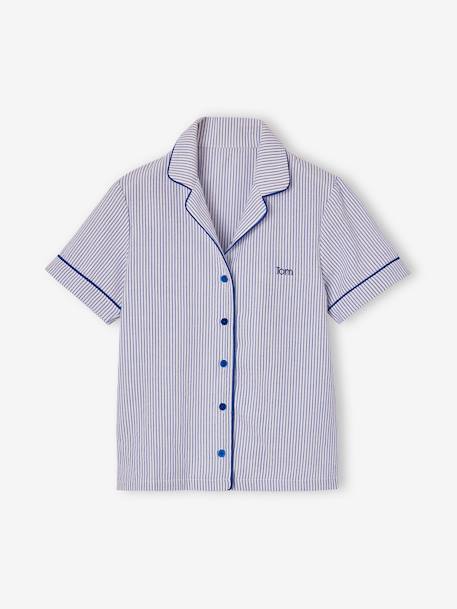 Pyjashort en popeline garçon bleu électrique 2 - vertbaudet enfant 